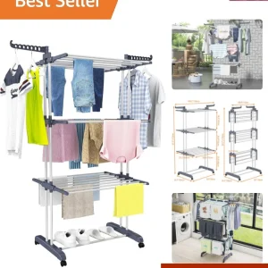 Clothes Drying Rack, Oversized 4-Tier67.7
