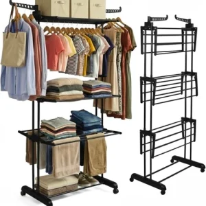 4 Tier Foldable Clothes Airer Rack Dryer Laundry Dry Rail Hanger Indoor Outdoor